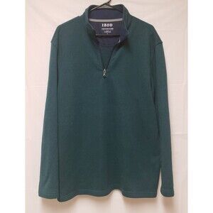 Izod Men’s Performance Sweatshirt Stretch Hunter Green Long Sleeve Sz L NWOT